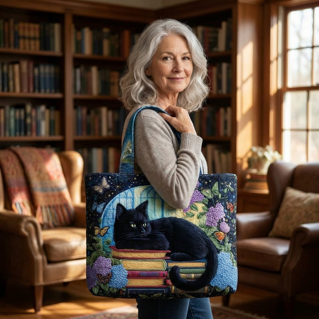 Bolso Artesanal – Gato Negro sobre Libros