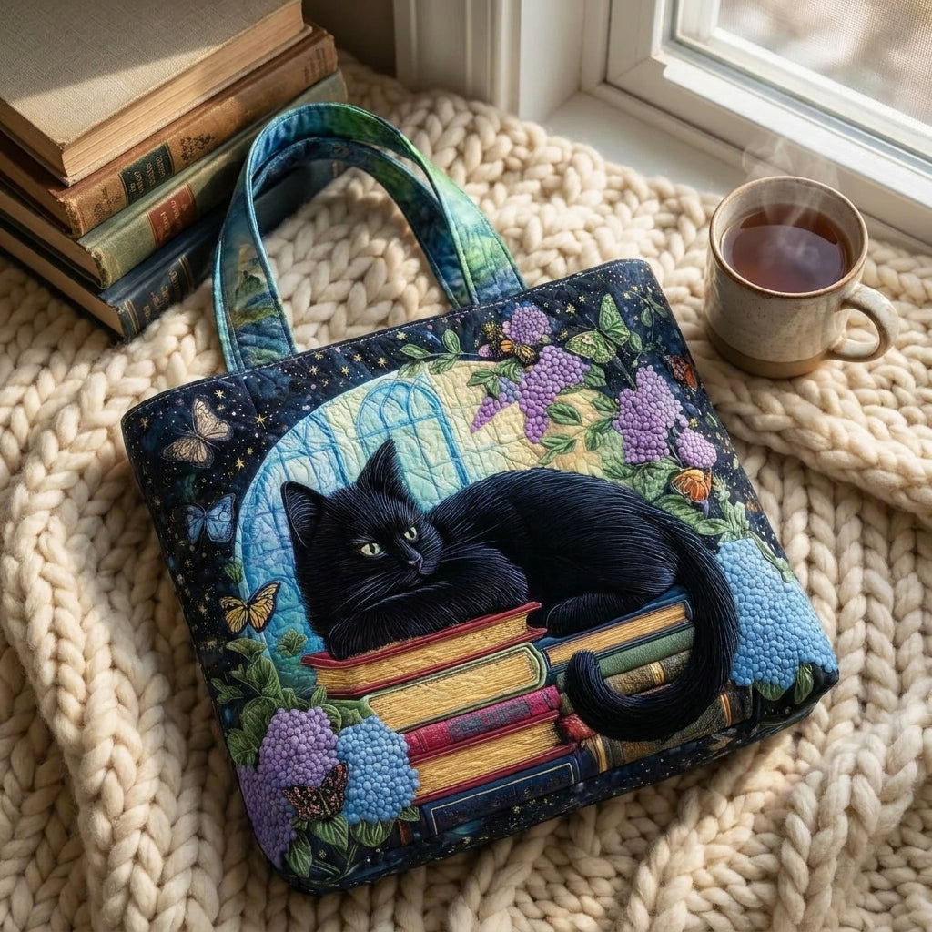Bolso Artesanal – Gato Negro sobre Libros