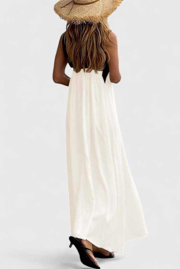 Vestido Edith con Cuello Cruzado y Espalda Abierta