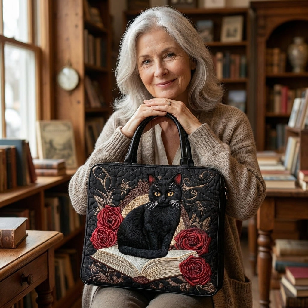 Bolso Artesanal – Gato Negro sobre Libros