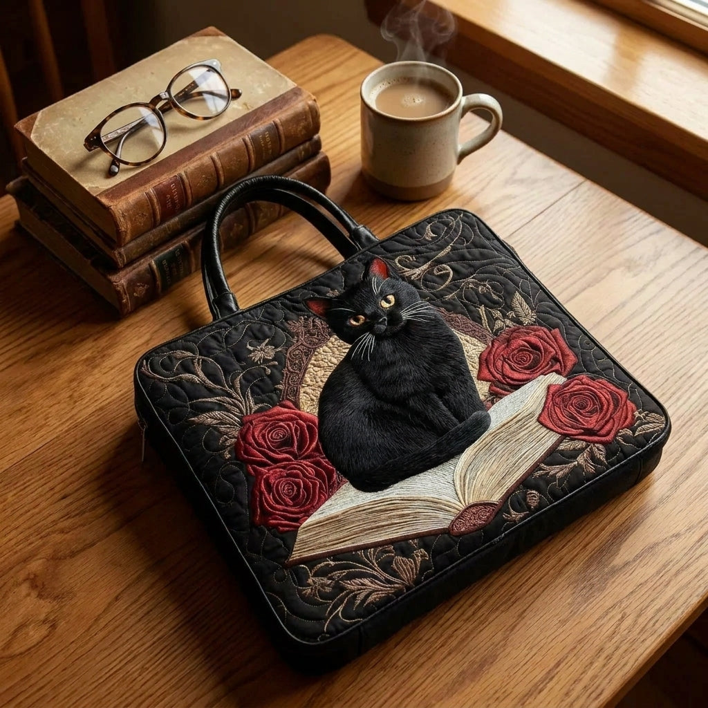 Bolso Artesanal – Gato Negro sobre Libros