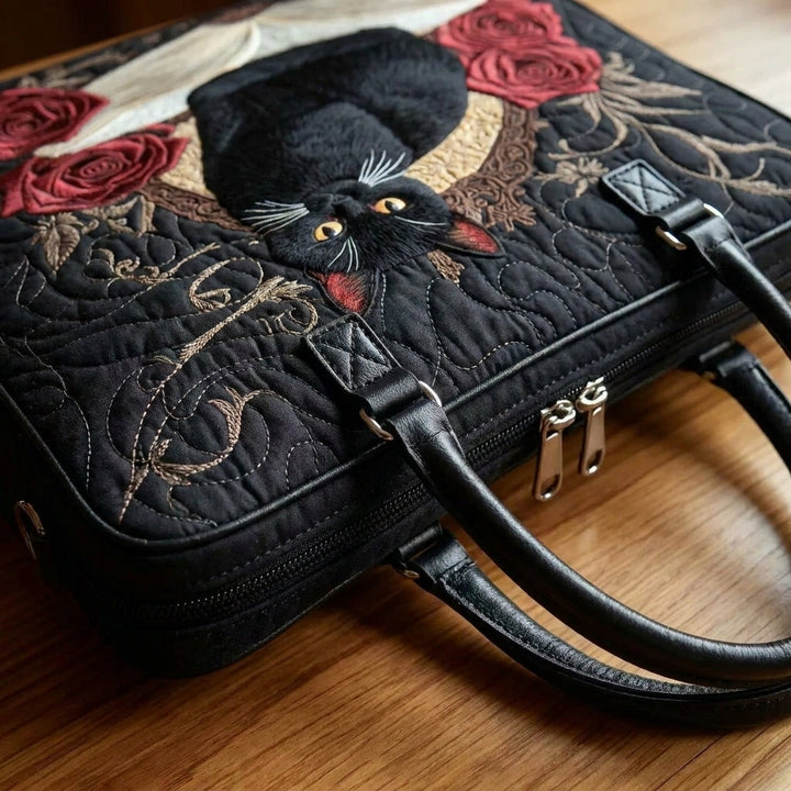 Bolso Artesanal – Gato Negro sobre Libros