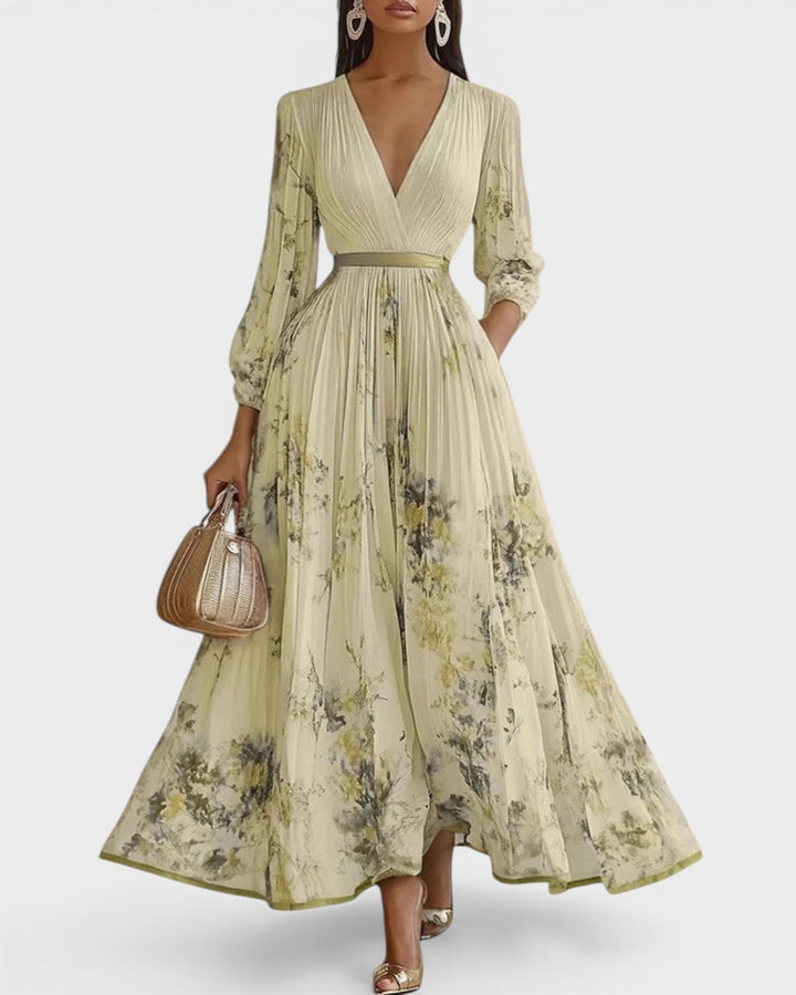 Ariadna™ | Vestido plisado floral elegante