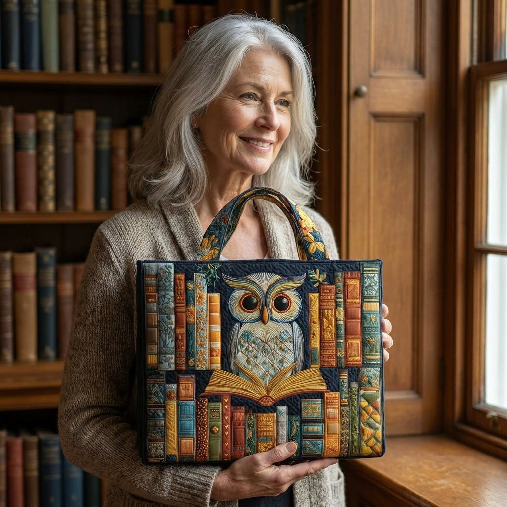 Bolso Artesanal – Búho y Libros Antiguos