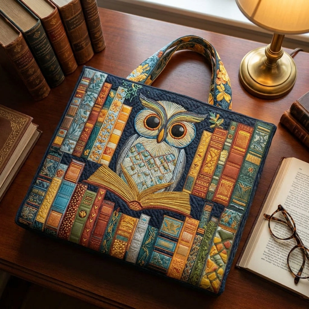 Bolso Artesanal – Búho y Libros Antiguos