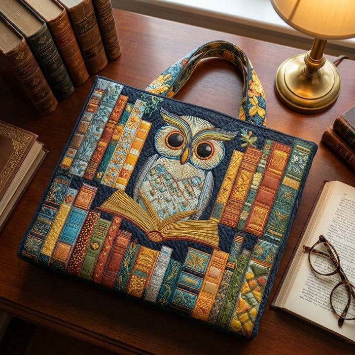 Bolso Artesanal – Búho y Libros Antiguos