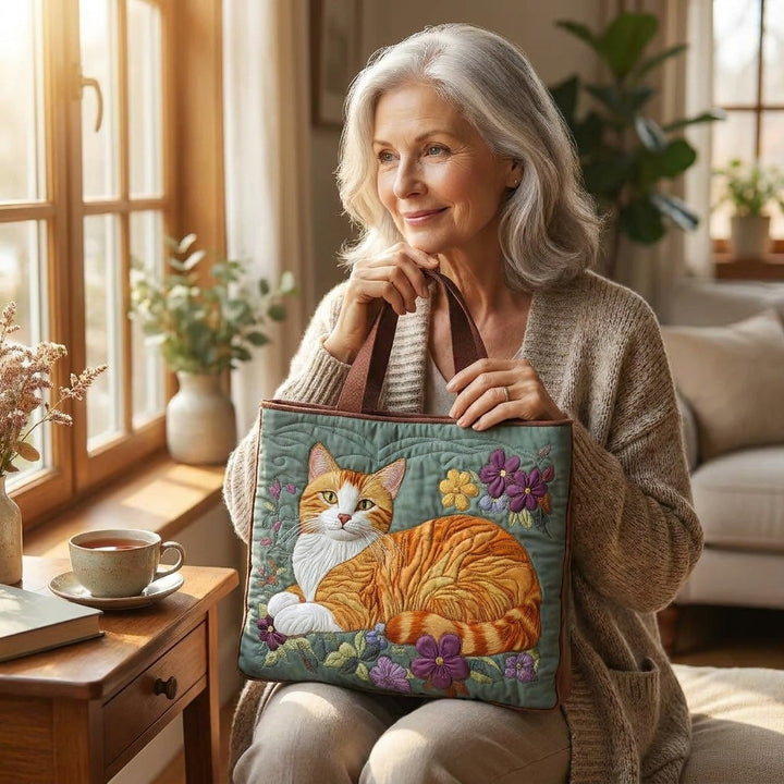 Quiltad väska – Rödbrun katt