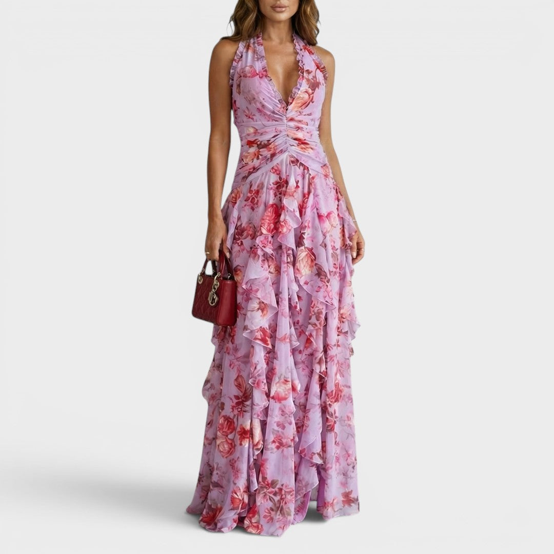 Natalia™ | Vestido maxi halter elegante