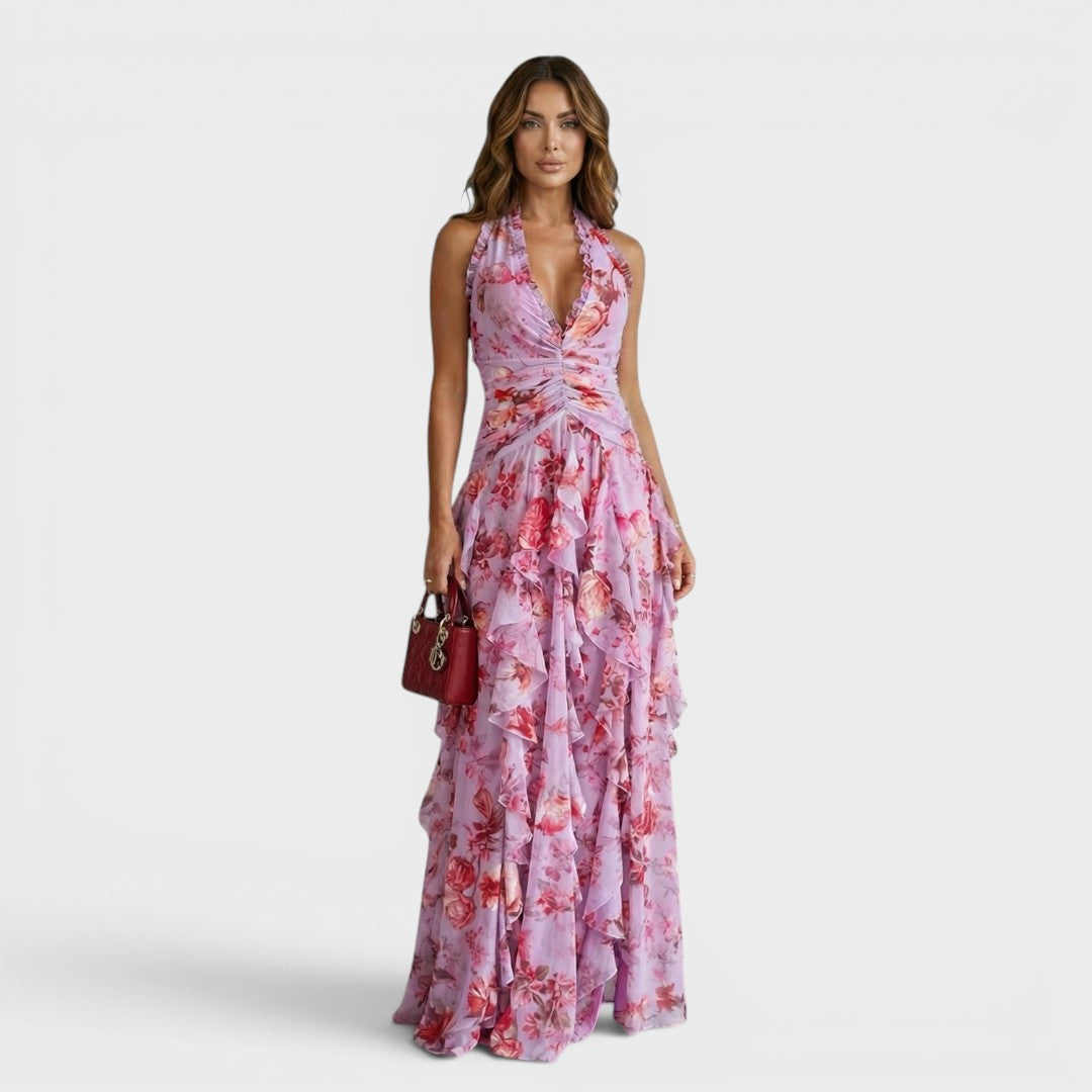 Natalia™ | Vestido maxi halter elegante