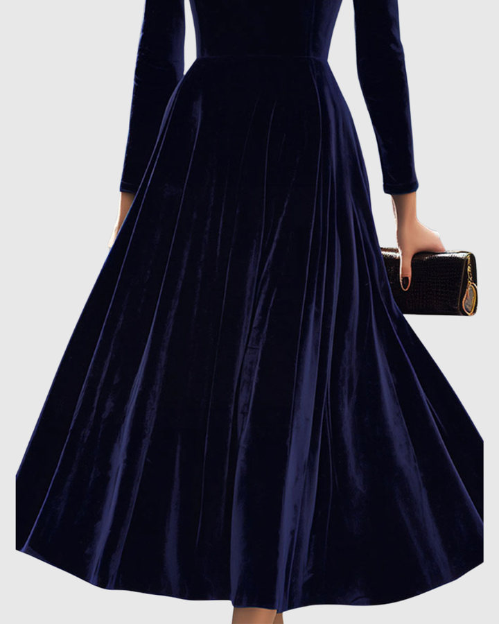 Vega™ | Vestido midi azul elegante