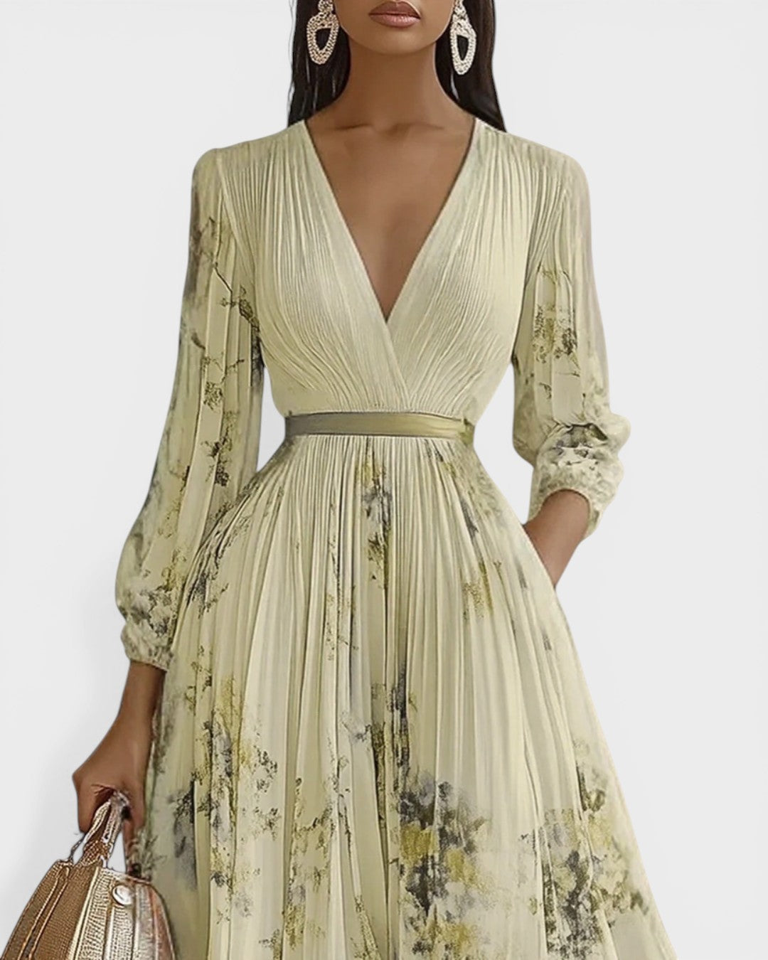 Ariadna™ | Vestido plisado floral elegante