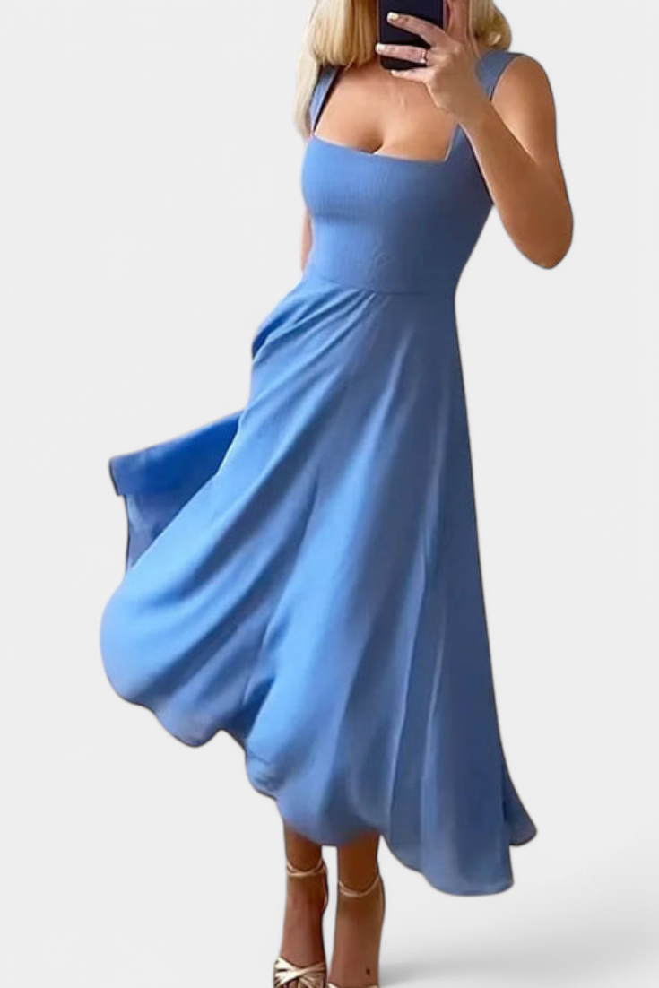 Vestido Midi A-Line Mary Sin Mangas