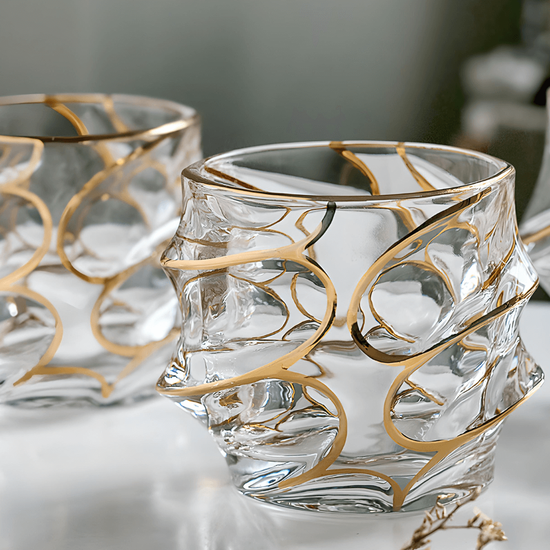 Vaso de Whisky de Cristal – Arashi Gold