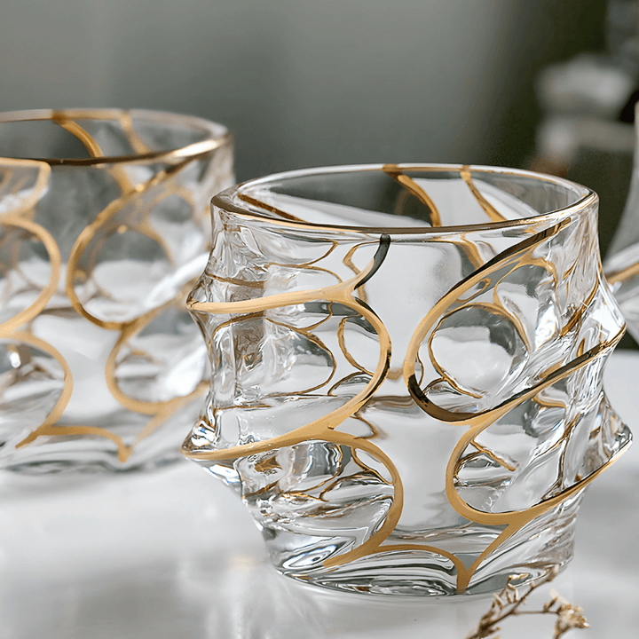 Vaso de Whisky de Cristal – Arashi Gold