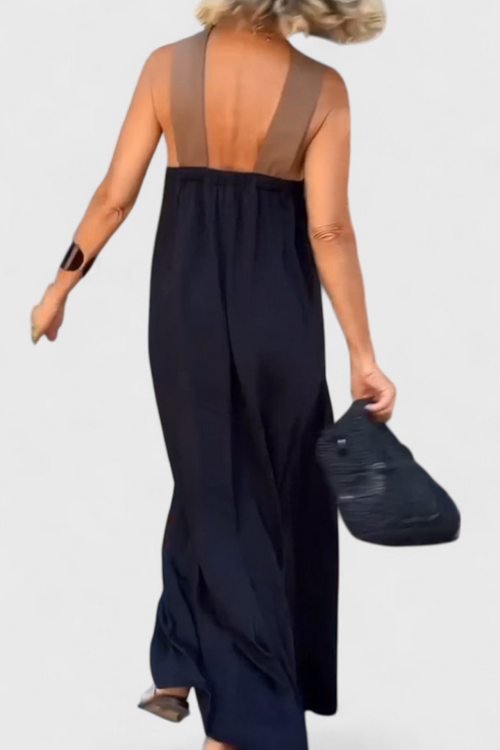 Vestido Edith con Cuello Cruzado y Espalda Abierta