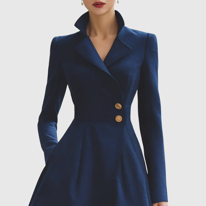 Leonor™ | Vestido abrigo azul marino