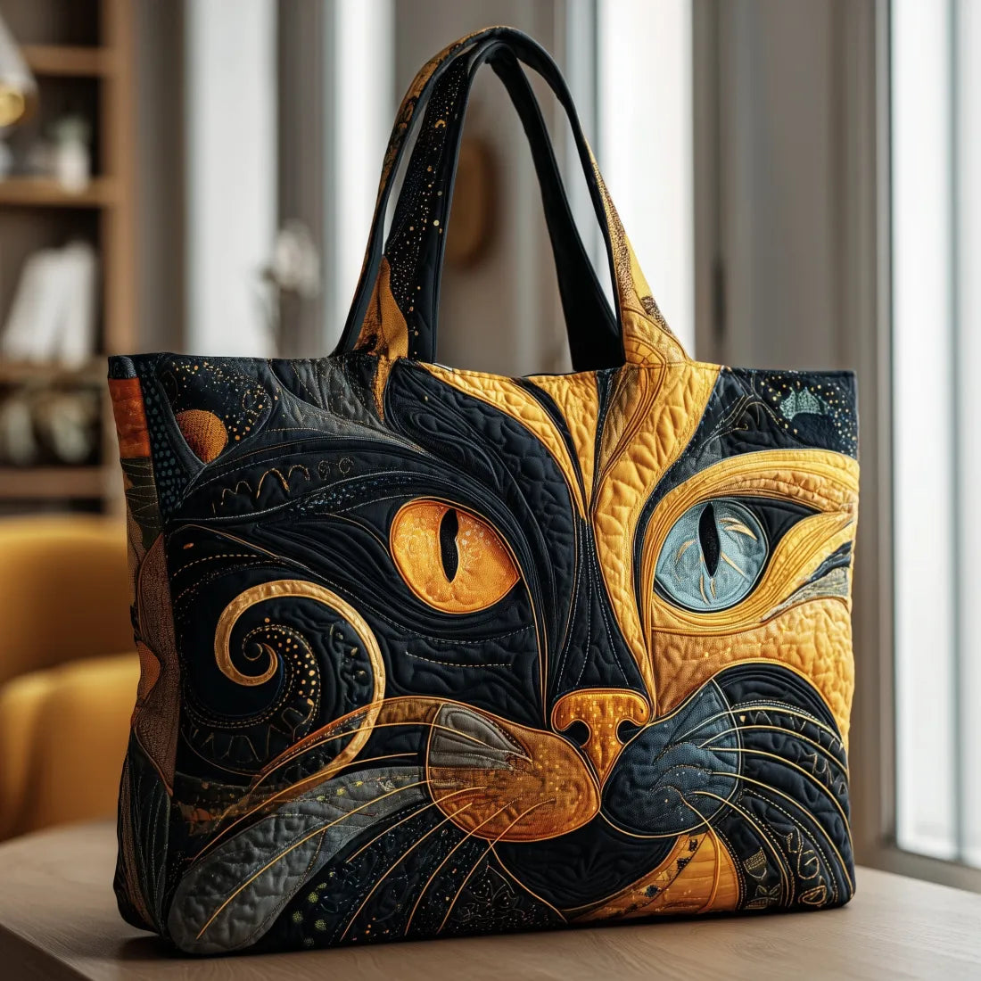 Quiltad väska – Mystisk katt