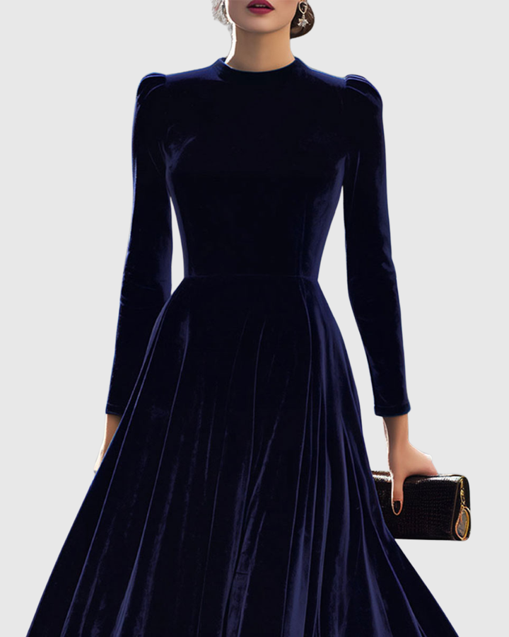 Vega™ | Vestido midi azul elegante