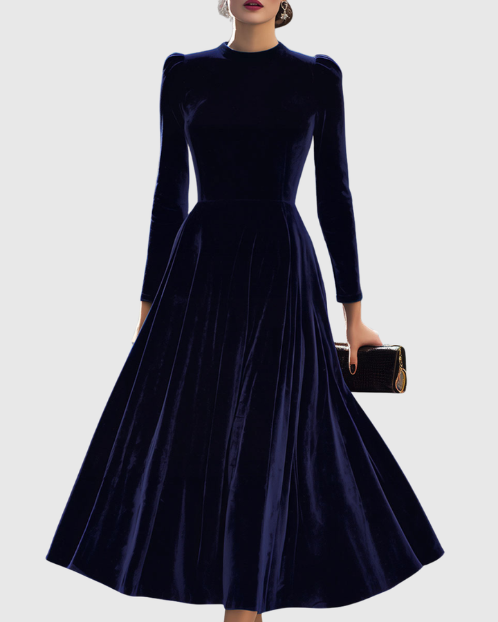 Vega™ | Vestido midi azul elegante