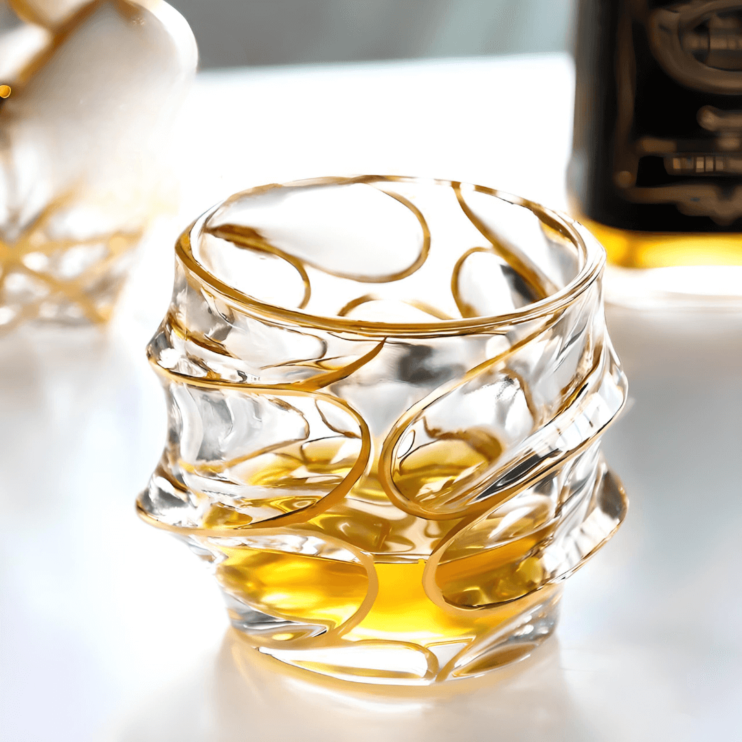 Vaso de Whisky de Cristal – Arashi Gold