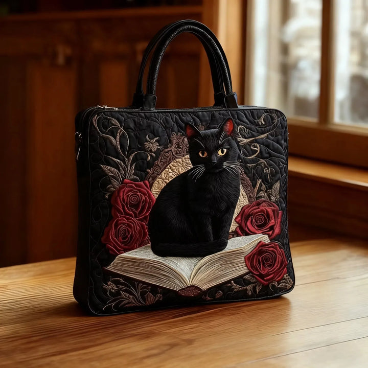 Bolso Artesanal – Gato Negro sobre Libros