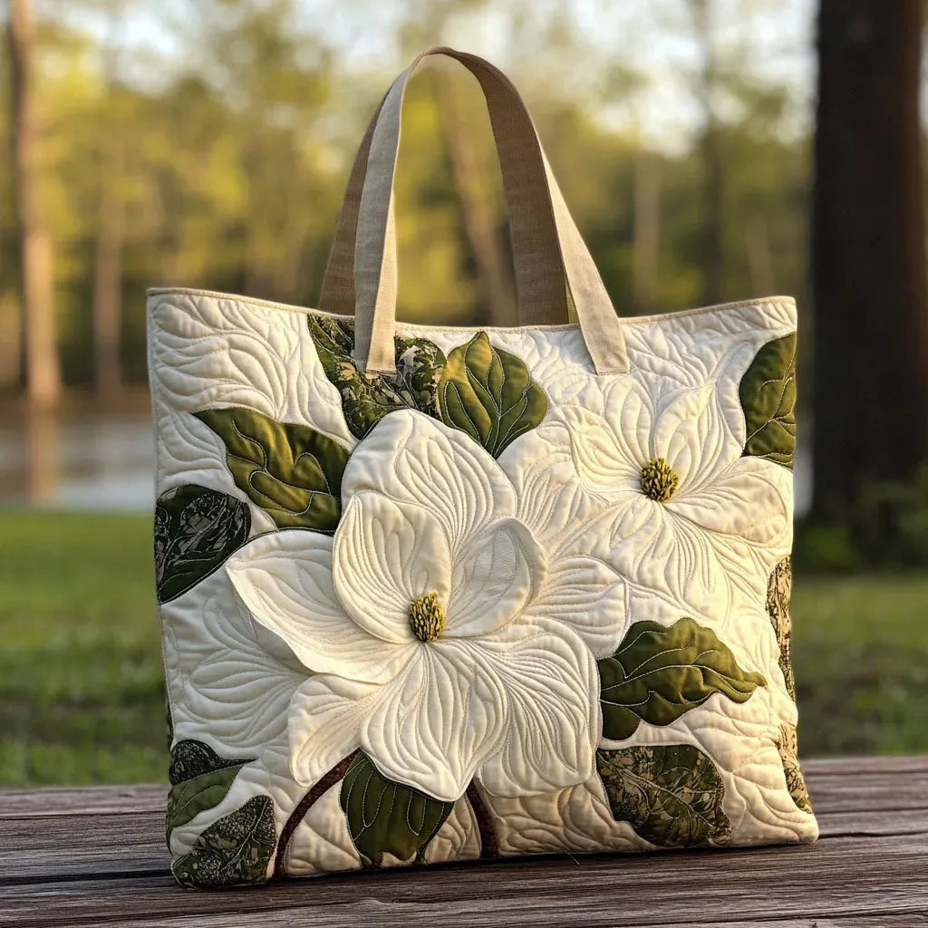 Bolso Artesanal – Elegantes Lirios Blancos