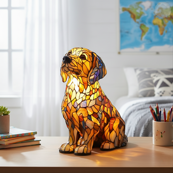 Lámpara Artesanal – Buddy Golden Retriever Espiritual Radiante