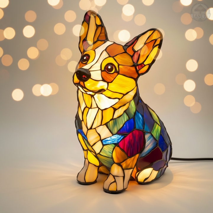 Lámpara Artesanal – Corgi Radiante