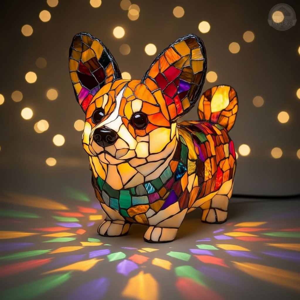 Lámpara Artesanal – Corgi Radiante