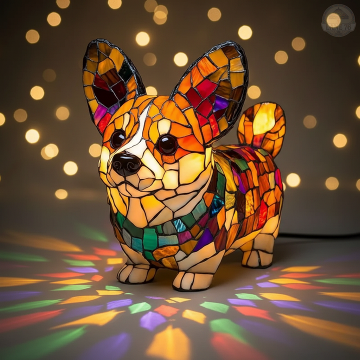 Lámpara Artesanal – Corgi Radiante