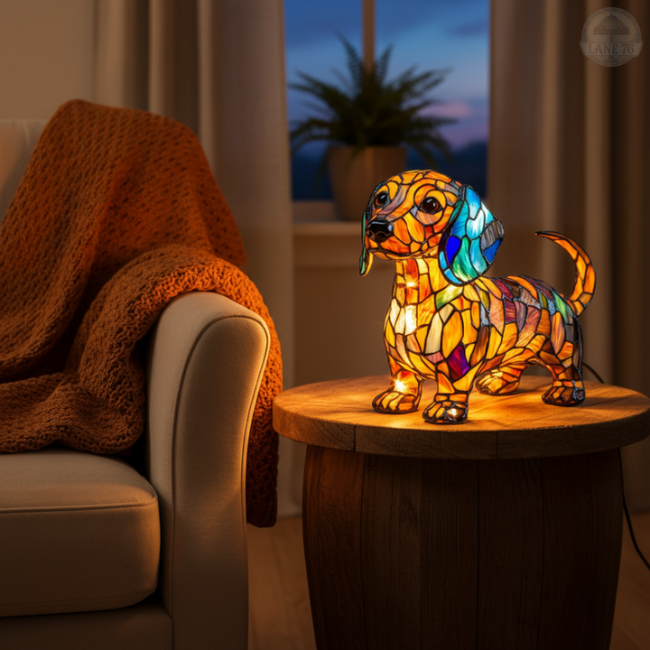 Lámpara Artesanal – Resplandor de Perro Salchicha