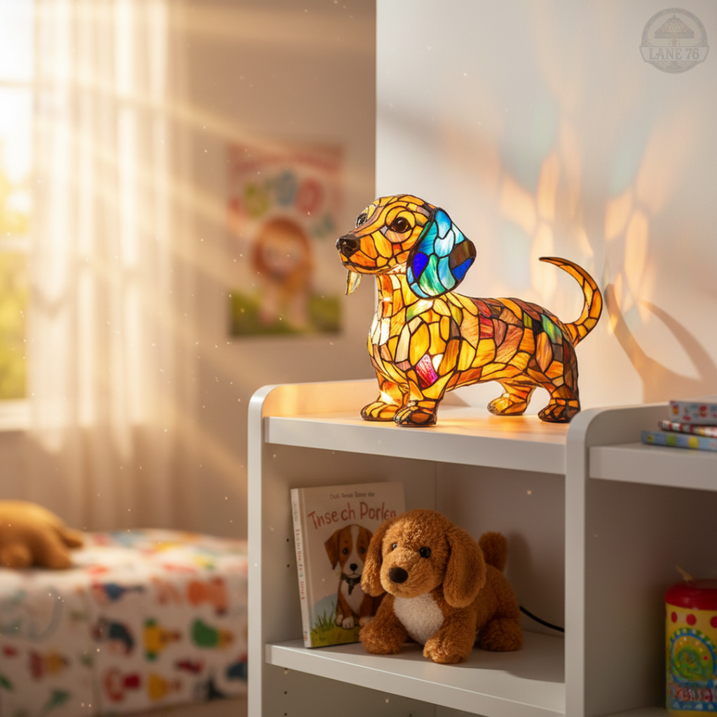 Lámpara Artesanal – Resplandor de Perro Salchicha