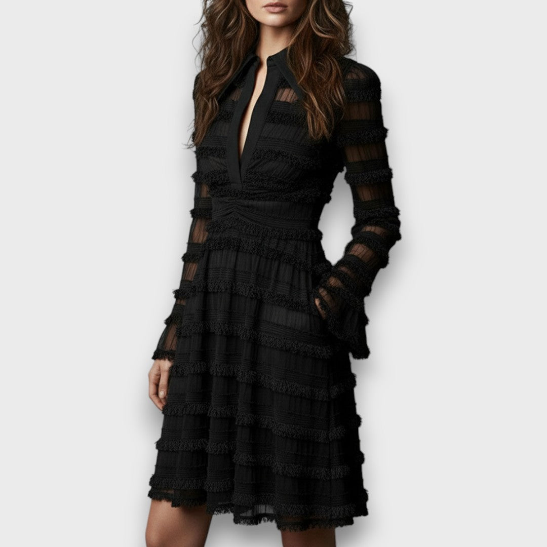 Raquel™ | Vestido midi con flecos elegante