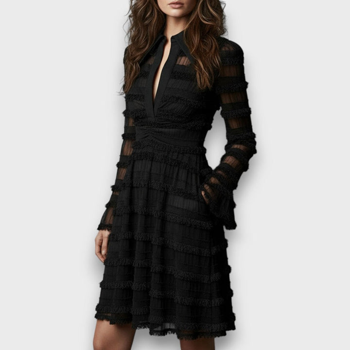 Raquel™ | Vestido midi con flecos elegante