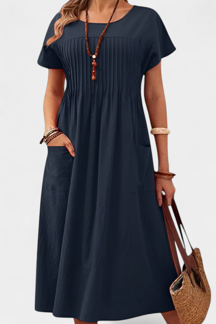 Vestido Lottie de Largo Medio con Bolsillos