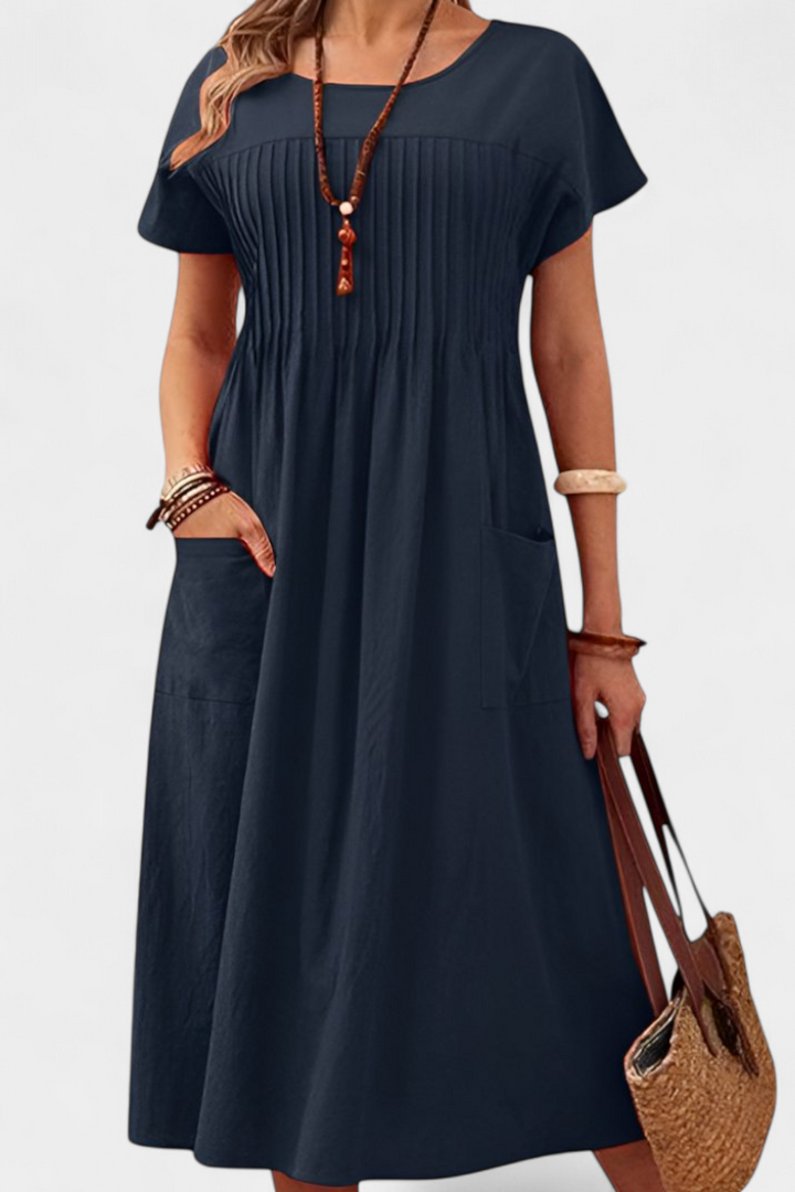 Vestido Lottie de Largo Medio con Bolsillos