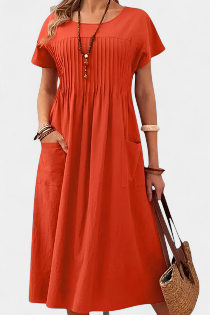 Vestido Lottie de Largo Medio con Bolsillos