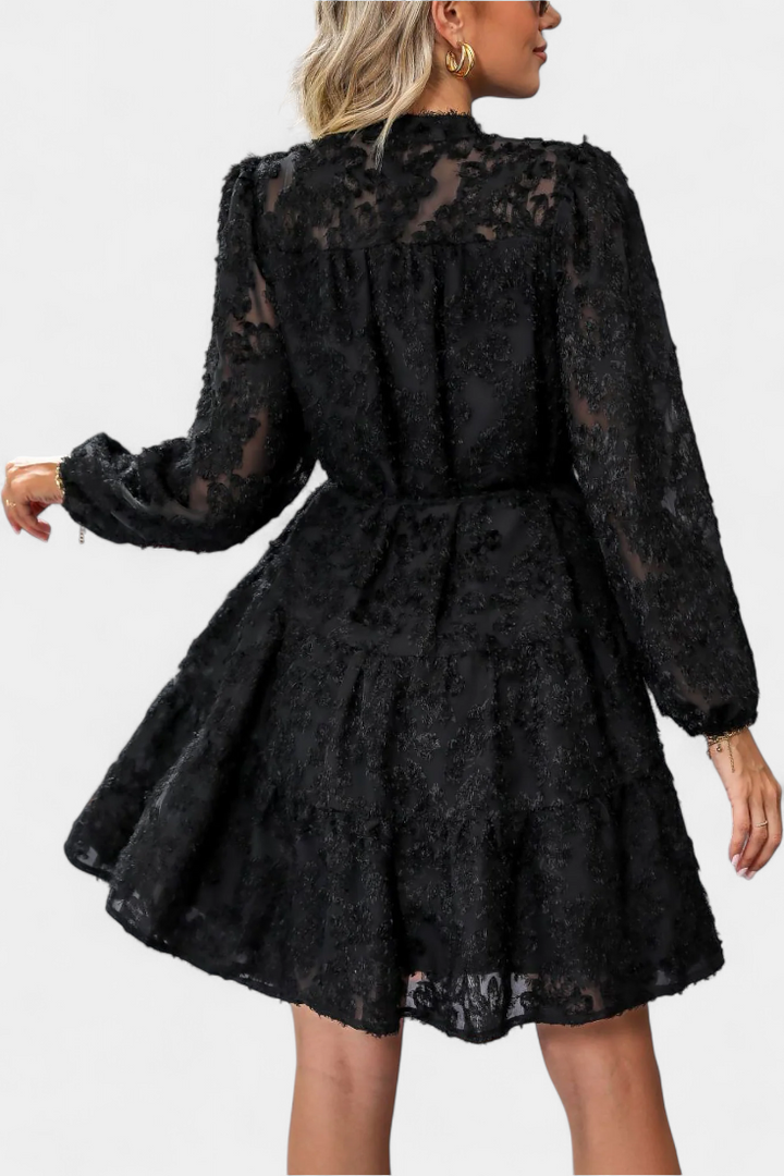 Vestido Camisa Soreia con Mangas Largas Texturizadas