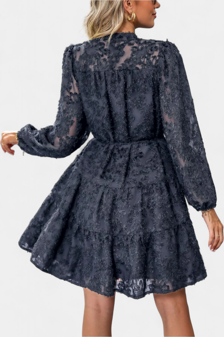 Vestido Camisa Soreia con Mangas Largas Texturizadas
