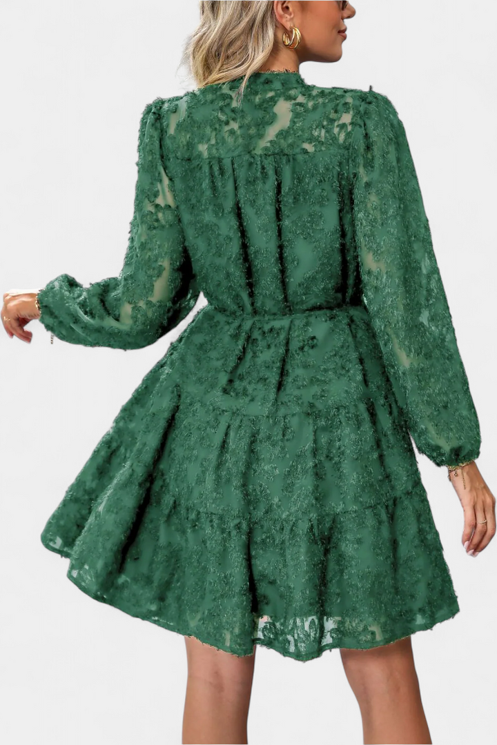Vestido Camisa Soreia con Mangas Largas Texturizadas