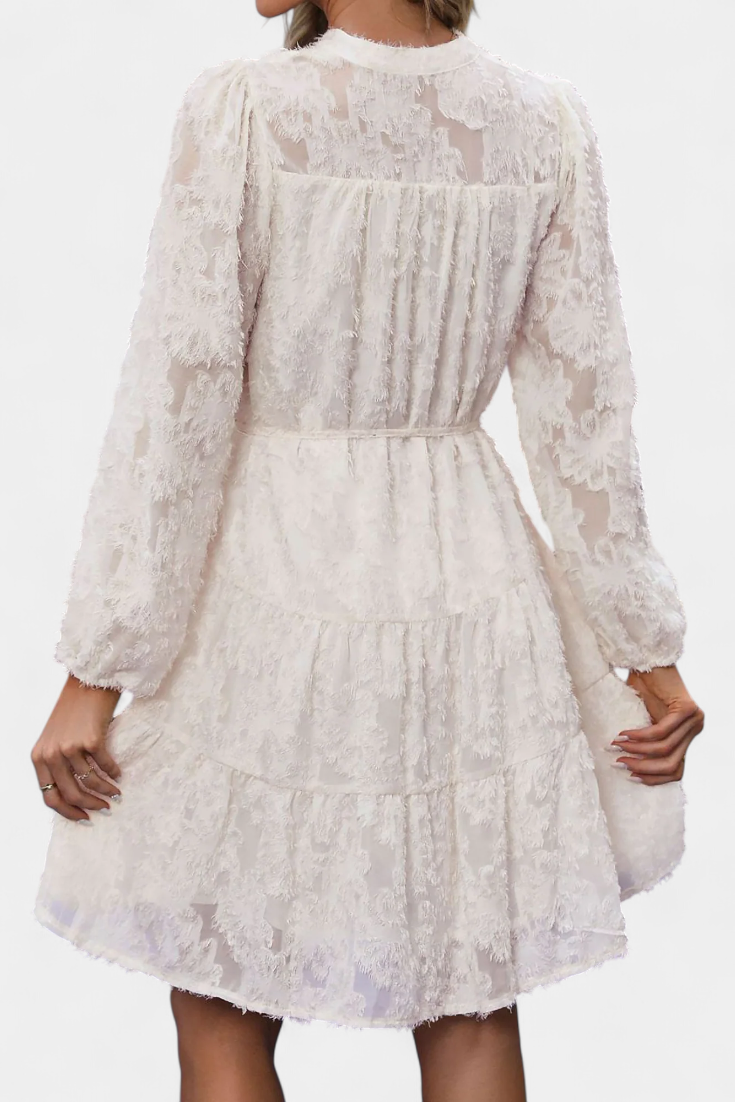 Vestido Camisa Soreia con Mangas Largas Texturizadas