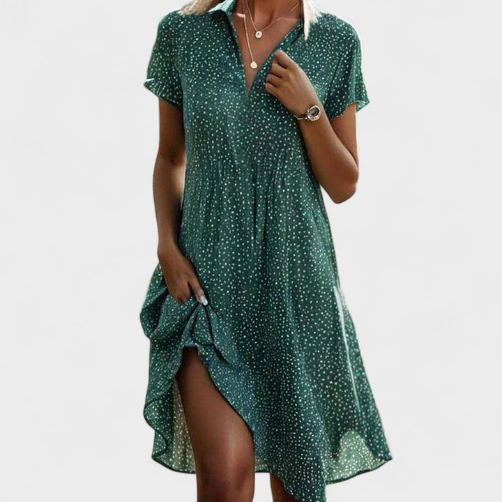 Clara™ | Vestido Midi con Mangas Cortas
