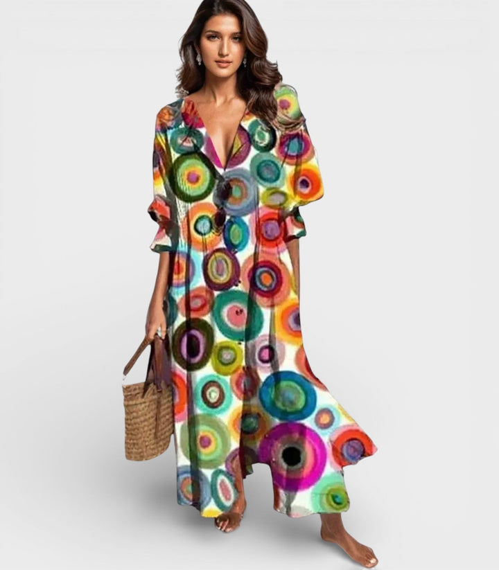 Lidia™ | Vestido maxi boho fluido