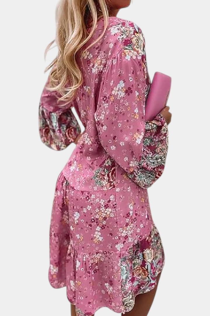 Vestido Boho Floral Mini A-Line Vera